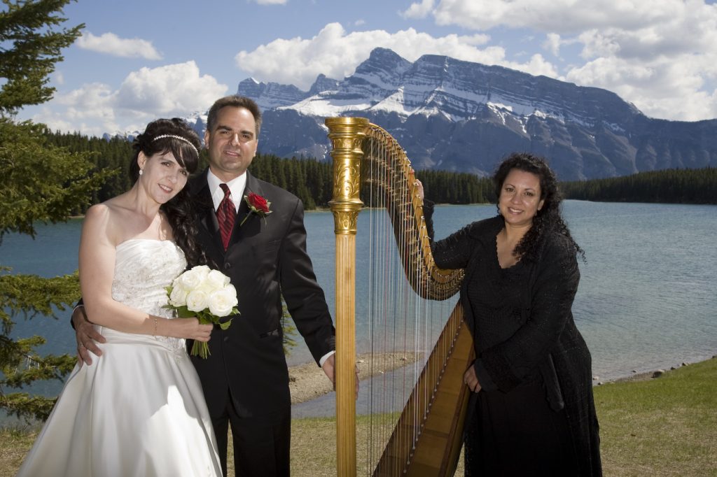 Harpist-Harp-Angel-in-the-Canadian-Rocky-Mountains